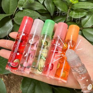 Mrettick Moisturizing Lip Oil 6 Pcs Roll-on Lip Oil Set Fresh Lip Glaze Transparent Colorless Moisturizing Lip Lotion Hydrating Lip Oil Set for Lip Care (#4)