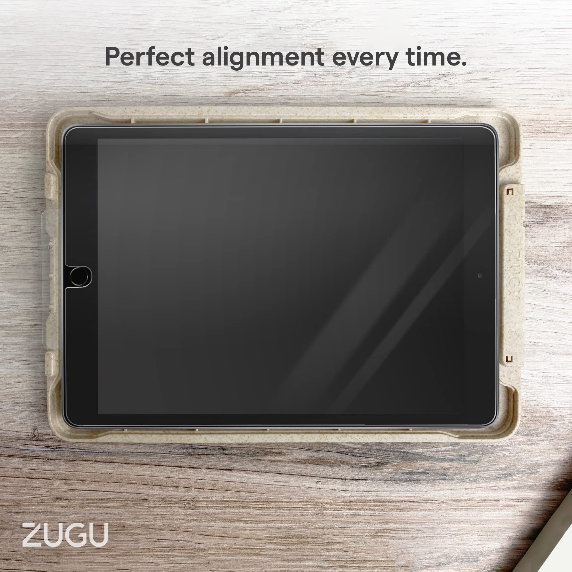 Zugu Case Screen Protector for iPad 10.2 inch (7th/8th/9th Gen) - Tempered Glass Scratch-Resistant Film - Fingerprint & Smudge-Resistant Protector - Includes Biodegradable Installation Guide