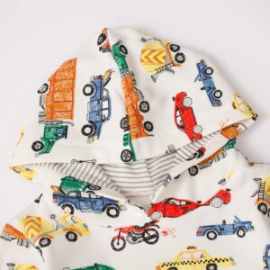 RETSUGO Baby Boys Dinosaurs Hoodie Boy Girls Truck Pullover with Pocket Toddler Boy Kids Rocket Sweatshirt 2-7Years cars-8146-4T