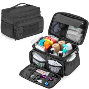 damero small medicine storage bag empty, emergency trauma kit organizer bag family first aid box for hiking, camping and home - no accessories included