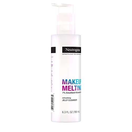 Neutrogena Makeup Melting Refreshing Jelly Cleanser, 7% Emollient-Vitamin Complex, Gentle Face & Eye Makeup Remover to Melt Stubborn Makeup, Cleanse & Condition Skin, Oil-Free, 6.3 fl. oz