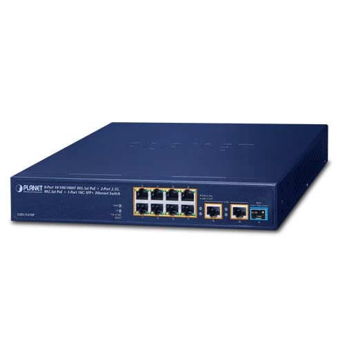 GSD-1121XP 8-Port 10/100/1000T 802.3at PoE + 2-Port 2.5G 802.3at PoE + 1-Port 10G SFP+ Ethernet Switch