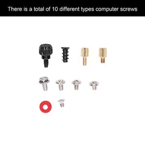 Computer Screw Parts, 366 Piece Brass Steel Stainless Paper Fiber Computer Screw Set Replacement