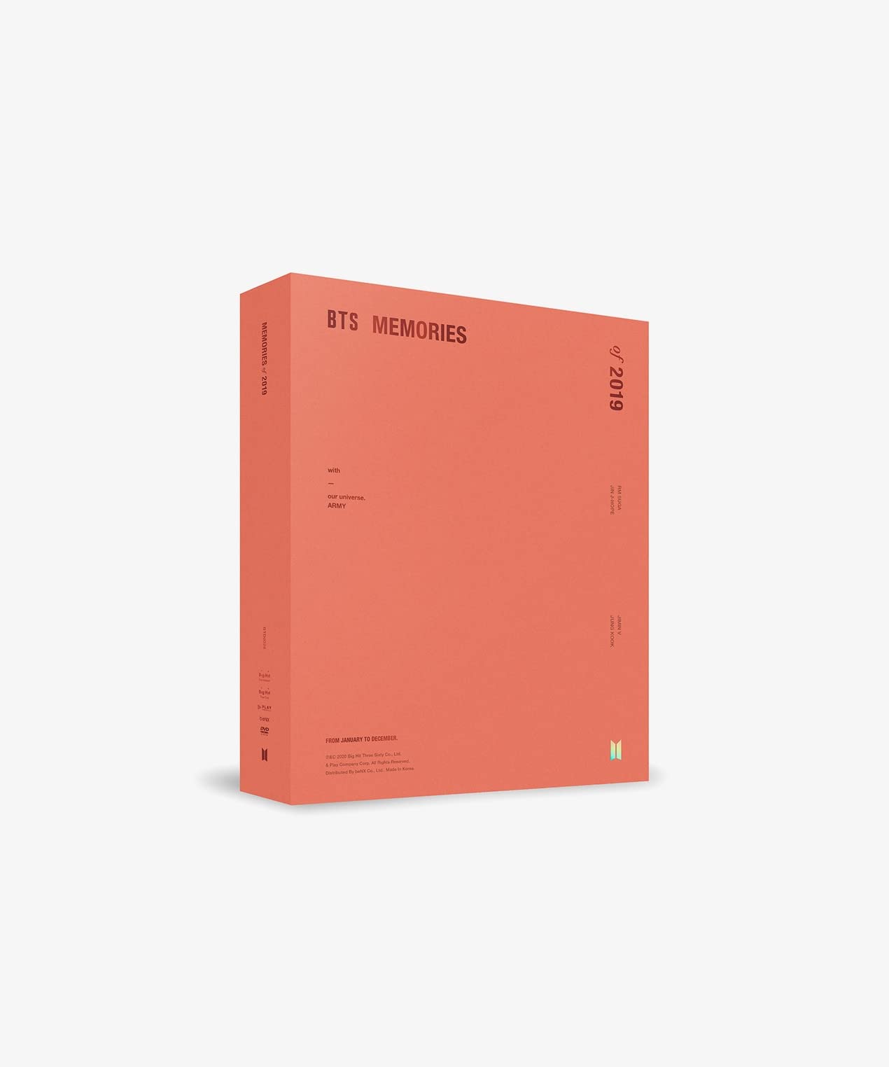 Dreamus, [DVD] [REISSUE PRE-ORDER] BTS MEMORIES OF 2019 DVD+Pre-Order Benefit (BTS2019DV)