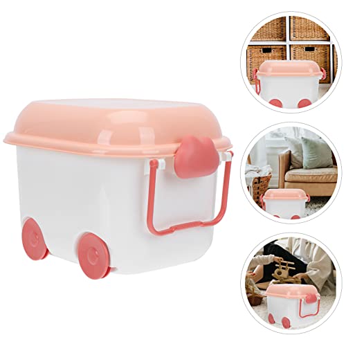 Cabilock Storage Basket Bins Storage Box Box with Wheel Box Chest with Wheel Rolling Storage Box with Wheels Stackable Nursery Bin