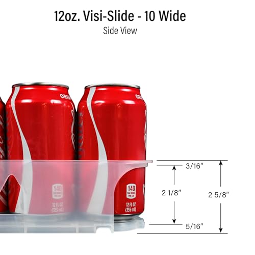 Display Technologies Visi-Slide Gravity Fed Organizer for 12/16oz low ring Beverages on flat and angled shelves in Cold Vaults & Coolers (Pack of 2)