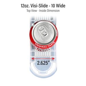 Display Technologies Visi-Slide Gravity Fed Organizer for 12/16oz low ring Beverages on flat and angled shelves in Cold Vaults & Coolers (Pack of 2)