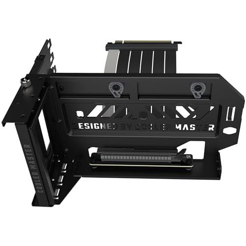 Cooler Master Vertical GPU Holder Kit V3, for E-ATX/ATX/mATX PC Case & PCI-E 4.0 Devices, Adjustable Modular Video Card Support, Thick SGCC Steel Bracket, 165 mm Riser Cable Included - Black