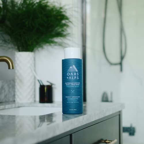 Oars + Alps Men's Sulfate Free Hair Shampoo, Conditioner, and Body Wash Kit, Moisturizing Skin Care Infused with Kelp and Algae Extracts, Fresh Ocean Splash Scent