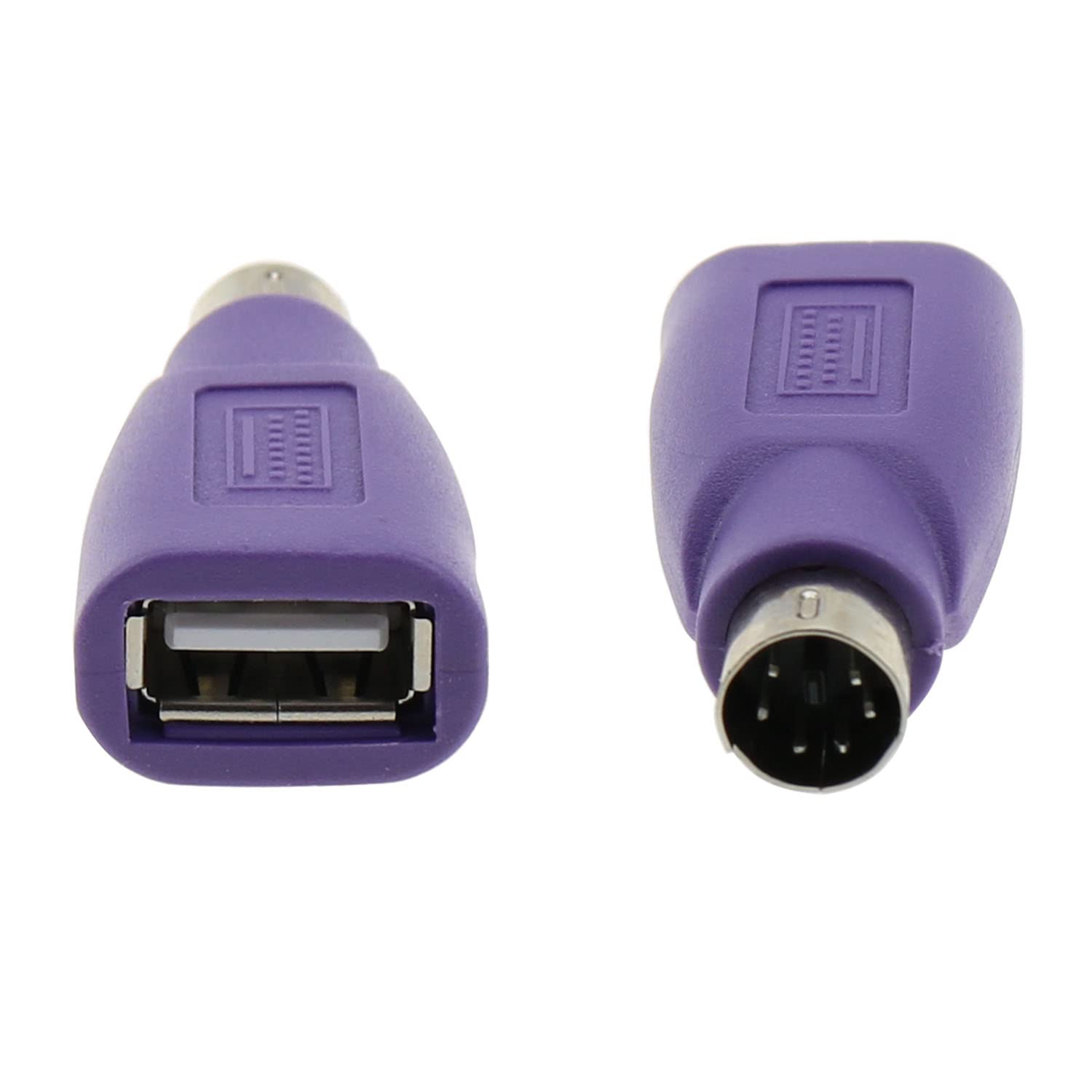 ZZHXSM USB to PS2 Adapter 2PCS Purple USB Female to PS/2 Male Converter Ch adapter for Mouse Keyboard and Bar Code Scanner