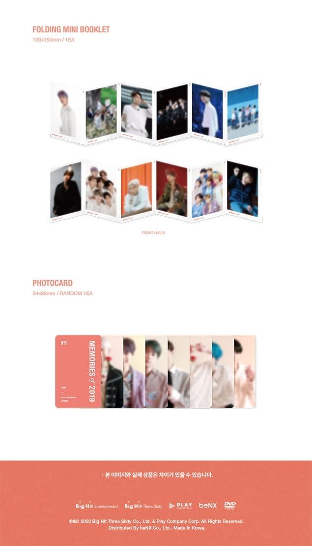 Dreamus, [DVD] [REISSUE PRE-ORDER] BTS MEMORIES OF 2019 DVD+Pre-Order Benefit (BTS2019DV)