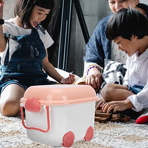 Cabilock Storage Basket Bins Storage Box Box with Wheel Box Chest with Wheel Rolling Storage Box with Wheels Stackable Nursery Bin