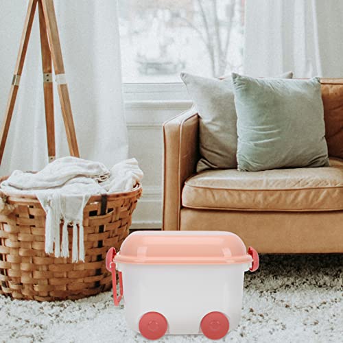 Cabilock Storage Basket Bins Storage Box Box with Wheel Box Chest with Wheel Rolling Storage Box with Wheels Stackable Nursery Bin