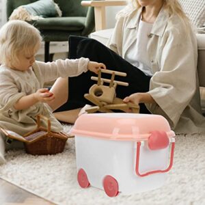 Cabilock Storage Basket Bins Storage Box Box with Wheel Box Chest with Wheel Rolling Storage Box with Wheels Stackable Nursery Bin