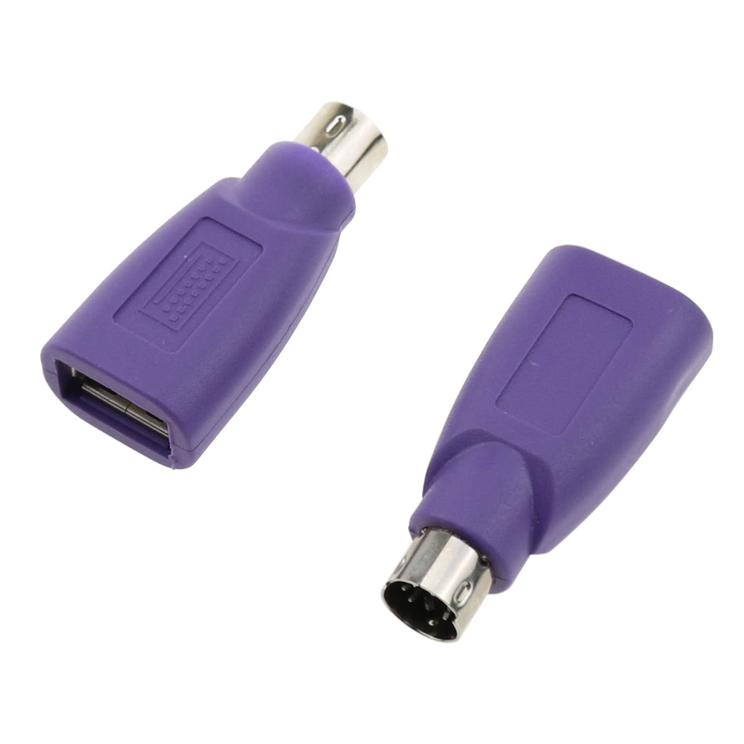 ZZHXSM USB to PS2 Adapter 2PCS Purple USB Female to PS/2 Male Converter Ch adapter for Mouse Keyboard and Bar Code Scanner