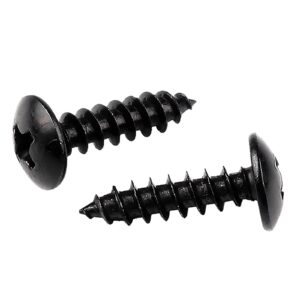 HanTof 125 Pcs Small M3 x 20mm Black Phillips Truss Head Wood Screws,Cross Mushroom Head Self Tapping Furniture Cabinet Screws,Sheet Metal Screw,Hardened Carbon Steel with Black Oxide Coated,Type A