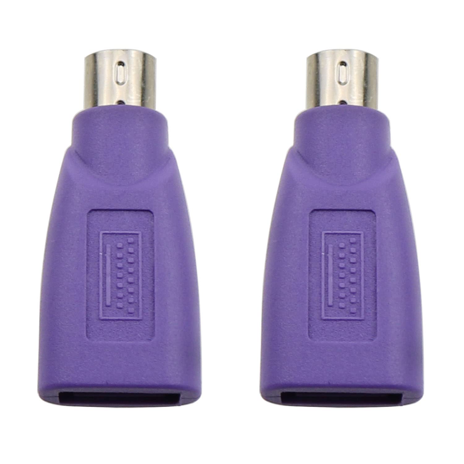 ZZHXSM USB to PS2 Adapter 2PCS Purple USB Female to PS/2 Male Converter Ch adapter for Mouse Keyboard and Bar Code Scanner