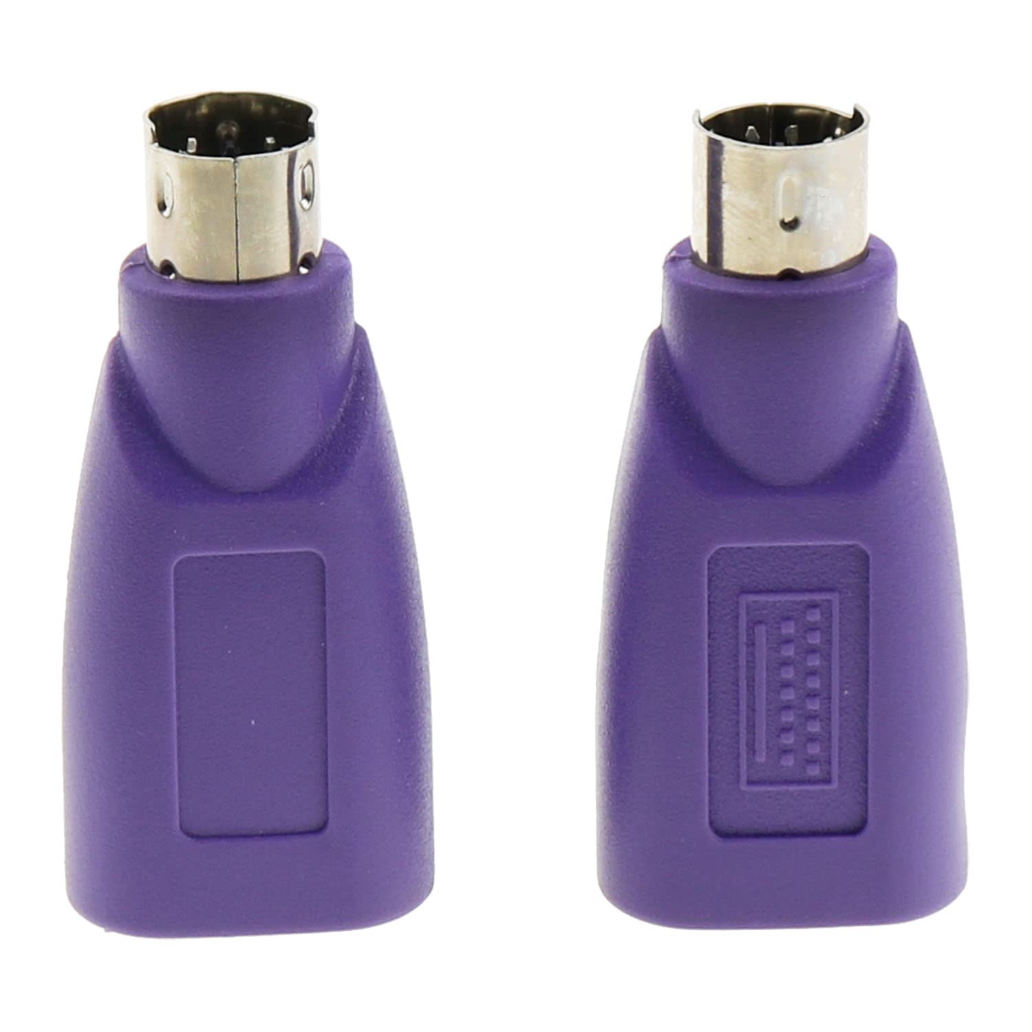 ZZHXSM USB to PS2 Adapter 2PCS Purple USB Female to PS/2 Male Converter Ch adapter for Mouse Keyboard and Bar Code Scanner