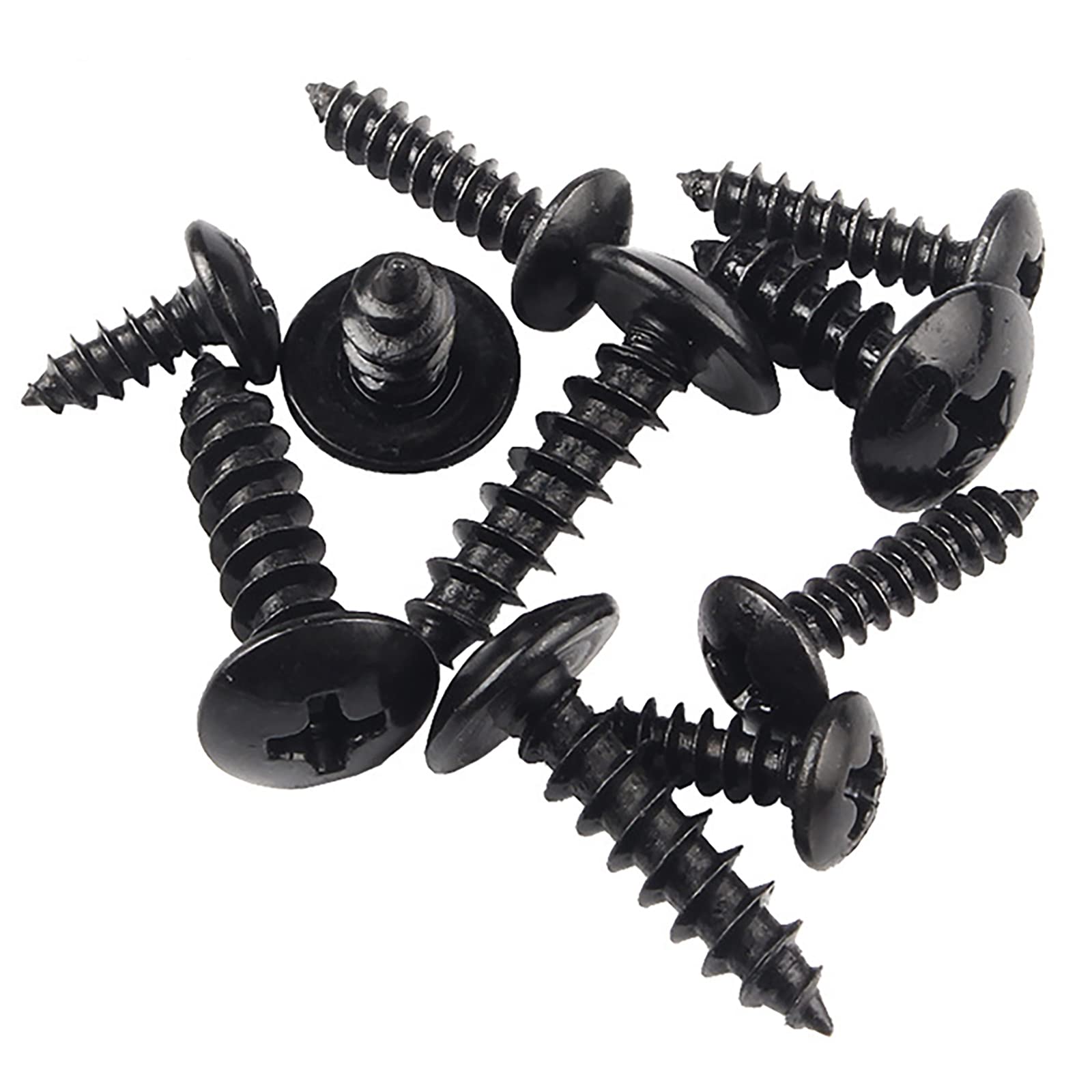 HanTof 125 Pcs Small M3 x 20mm Black Phillips Truss Head Wood Screws,Cross Mushroom Head Self Tapping Furniture Cabinet Screws,Sheet Metal Screw,Hardened Carbon Steel with Black Oxide Coated,Type A