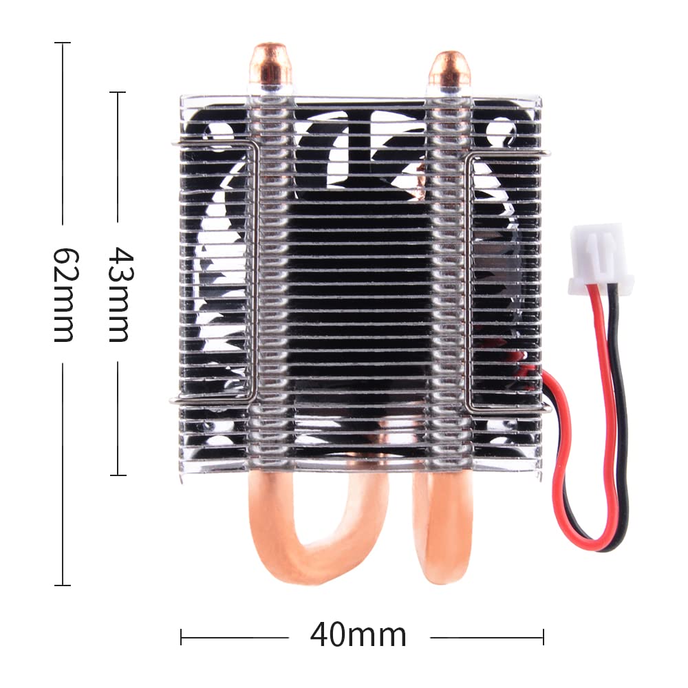 GeeekPi Cooling Fan for Raspberry Pi 4, Low Profile CPU Cooler with 40x40x10mm Cooling Fan and Aluminum Heatsink, Compatible with Raspberry Pi 4 Model B & Pi 3B+/Pi 3B (Type B)