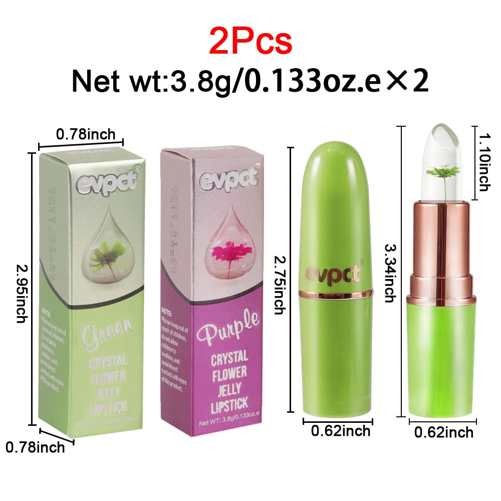 BINGBRUSH Color Changing Lipstick Queen,PH Mood Long Lasting Lip Gloss Korean Lip Balm Tinted Magic Makeup Moisturize Lipstick Set (2 Pcs Flower, 2 Count (Pack of 1))