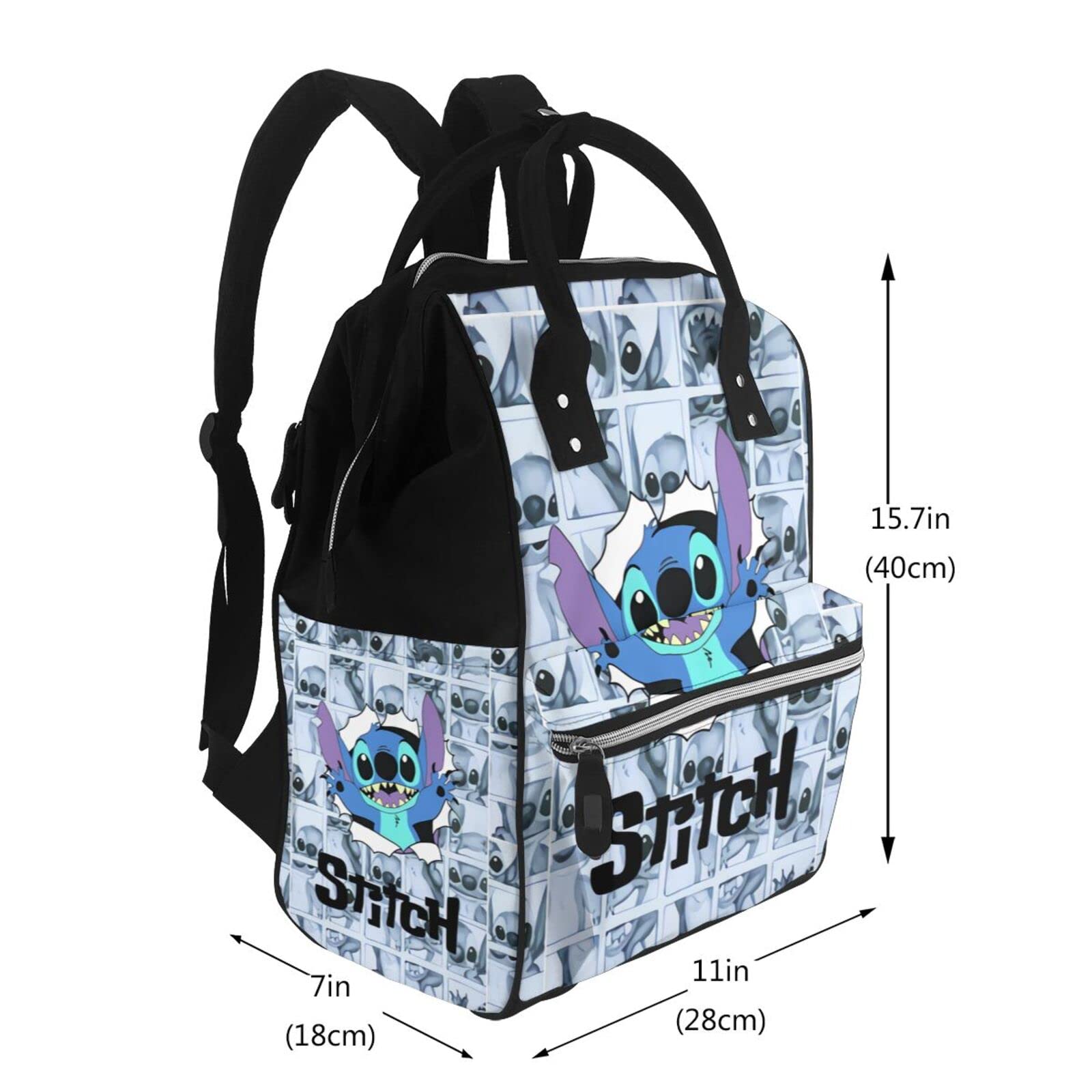 Gearbest Cartoon Cute Stitch Diaper Bag Backpack For Mom Baby Bags Waterproof Large Capacity Multi-Function Unisex, One Size