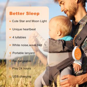 White Noise Machine Baby, Portable Sound Machine for Baby Kids Adult Sleeping, 10 Soothing Sounds, 7-Color Night, USB Rechargeable, Auto-off Timer, Sleep Noise Machine Therapy for Home, Office, Travel