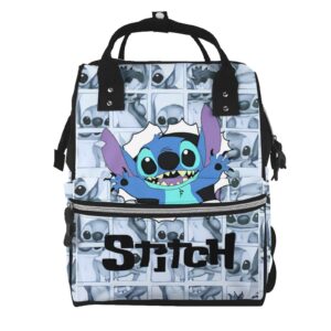 gearbest cartoon cute stitch diaper bag backpack for mom baby bags waterproof large capacity multi-function unisex, one size