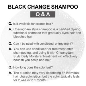 CHEONG DAM STYLE Forest Black Change and Coverage Volume Shampoo, Semi Permanent Hair Color, Korean and Darkening Grey Hair Dye, Peptide, Ceramide, Hyaluronic Acid, Paraben Free, 6.7oz (Dark Brown)