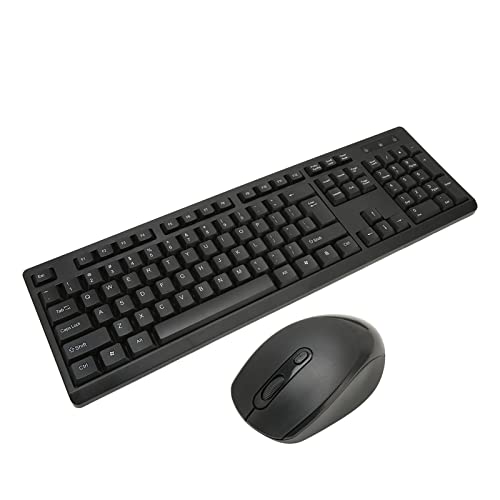 Wireless Keyboard Mouse Combo, 2.4G 1600 DPI Auto Sleep Power Saving Up to 10 Meters Effective Transmission Ergonomic Portable Wireless Gaming Keyboard Mouse Set, for Desktop PC Laptop