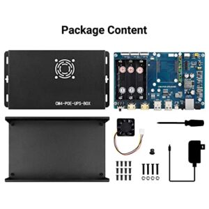 Waveshare PoE UPS Uninterruptible Power Supply Base Board/Mini-Computer Designed for Raspberry Pi Compute Module 4 Gigabit Ethernet Dual HDMI Quad USB2.0