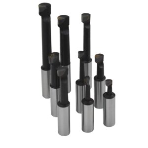 raseparter 1/2 Inch Boring Bar Set 9-Pack C-6 Carbide Tipped Bars for 1/2 Inch Shank Lathe Tool