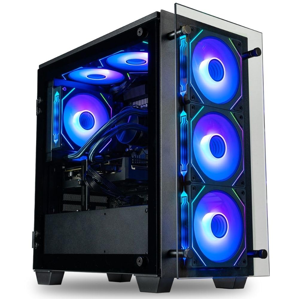 Stratos Micro Gaming Desktop - NVIDIA GeForce RTX 4080 Super, 12-Core i7-12700KF Processor, 32GB DDR5 RAM, 1TB NVMe SSD + 2TB HDD, WiFi, Windows 11 Home - RGB Gamer Computer