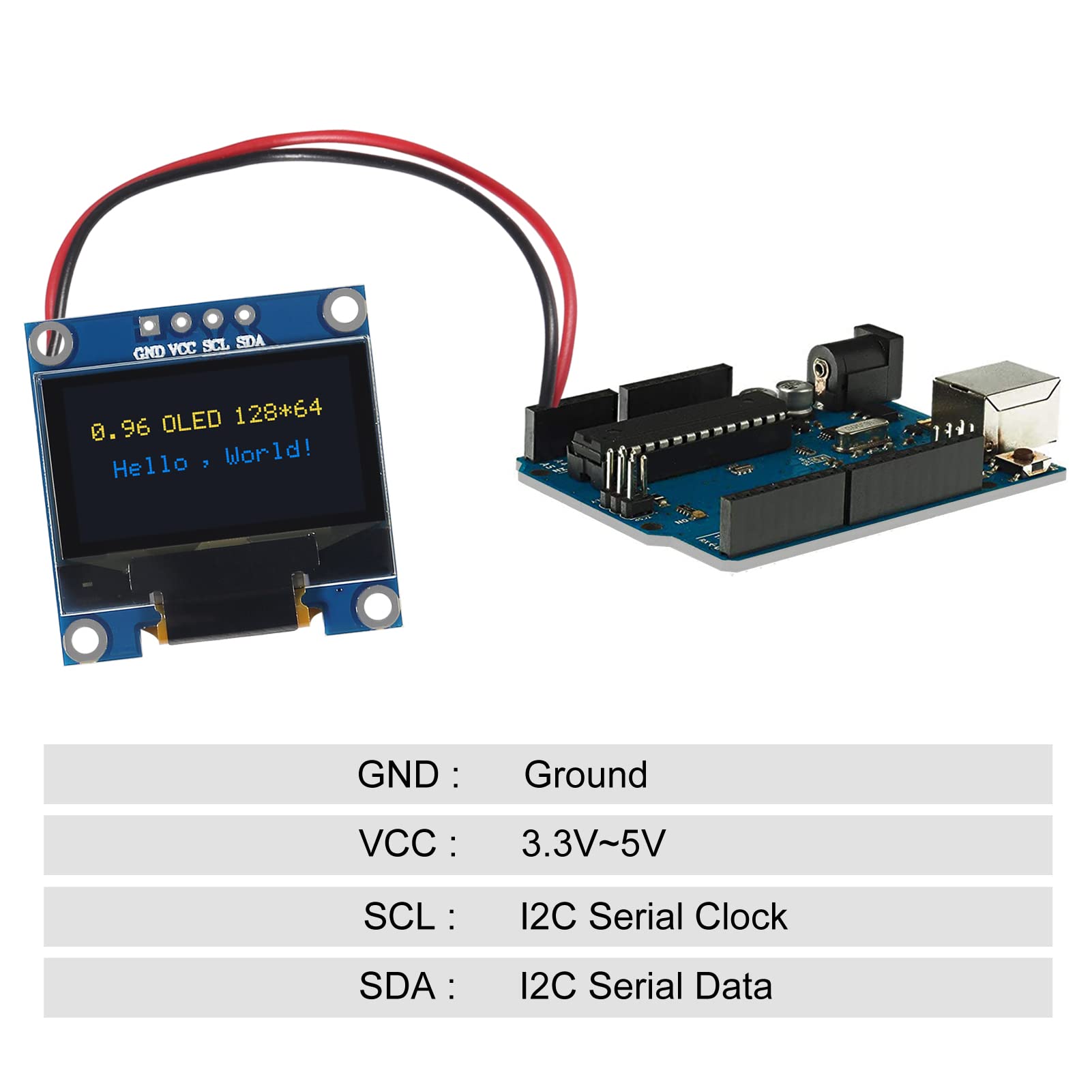 AITRIP 10 PCS 0.96 inch 12864 128X64 OLED LCD Display Board Module I2C IIC SSD1306 Driver 4 Pins Compatibile with Raspberry Pi (Blue and Yellow)