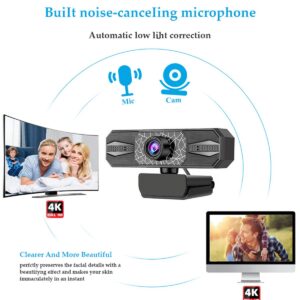 SYVI Webcam, Webcam with Microphone,Full 480P HD Video Webcam, Support 3D Denoising and Automatic Gain,USB Computer Webcam,for Video Calls Online Classroom,Black