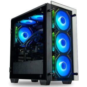 stratos micro gaming desktop - nvidia geforce rtx 4080 super, 12-core i7-12700kf processor, 32gb ddr5 ram, 1tb nvme ssd + 2tb hdd, wifi, windows 11 home - rgb gamer computer