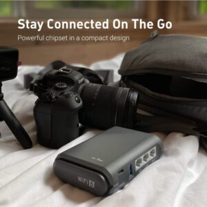 GL.iNet GL-SFT1200 (Opal) Secure Travel WiFi Router & GL.iNet GL-AXT1800 (Slate AX) Pocket-Sized Wi-Fi 6 Gigabit Travel Router