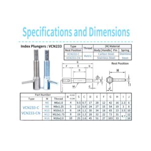 1PCS L-Handle for Index Hole Indexing Plungers Index Bolt,Stainless Steel-VCN233-CN,M16