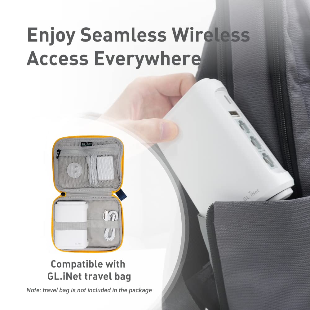 GL.iNet GL-SFT1200 (Opal) Secure Travel WiFi Router & GL.iNet GL-AXT1800 (Slate AX) Pocket-Sized Wi-Fi 6 Gigabit Travel Router