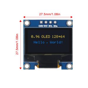 AITRIP 10 PCS 0.96 inch 12864 128X64 OLED LCD Display Board Module I2C IIC SSD1306 Driver 4 Pins Compatibile with Raspberry Pi (Blue and Yellow)