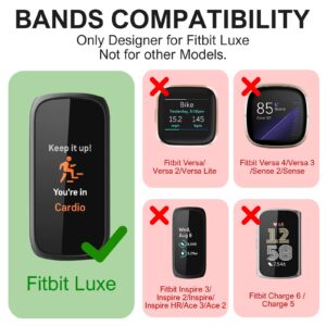 3 Pack Slim Sport Bands Compatible with Fitbit Luxe Band for Women, Soft Silicone Lace Thin Hollow-Out Replacement Wristbands Breathable Bands for Fitbit Luxe Fitness Smart Watch