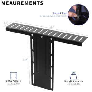 VIVO 16 inch Above/Behind VESA Monitor Livestream Device Shelf Mount, Holds Cameras, Webcams, Microphones, Lighting, and More, Fits VESA 100mm, Black, MOUNT-LS16A