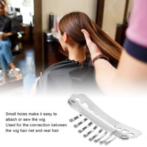 Hair Extension Clips,Wig Clips to Secure Wig No Sew,Hair Wig Clips Hair Extension Clips Set Stainless Steel DIY 8 Teeth Snap Comb Wig Clips Accessories 1.1in (50pcs)(silver), Hair Extension Clips