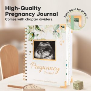 Pregnancy Journal Memory Book - 90 Pages Hardcover Pregnancy Book, Pregnancy Planner, Pregnancy Journals for First Time Moms, Baby Memory Book, Mom Book Diary, Ultrasound Baby Book Memory (Alpine)