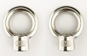 2 pieces 316 stainless steel lifting eye nut 5/8" unc marine grade (5/8" - 2 pk)