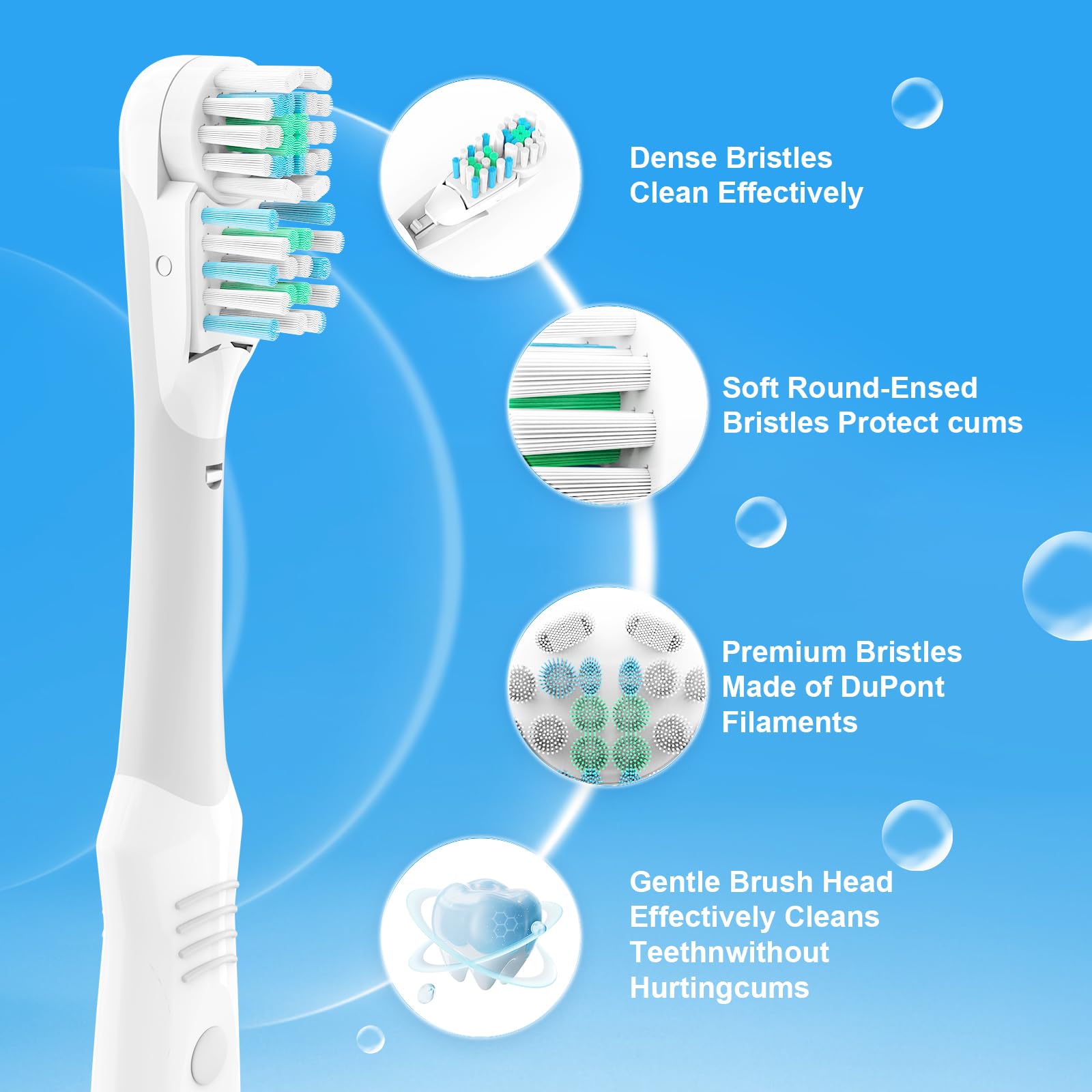 12 Pcs Electric Toothbrush Dual Clean Replacements Attachments Brush Heads Sensitive Refill Accessories fit for Oral B 4732 3733 4734