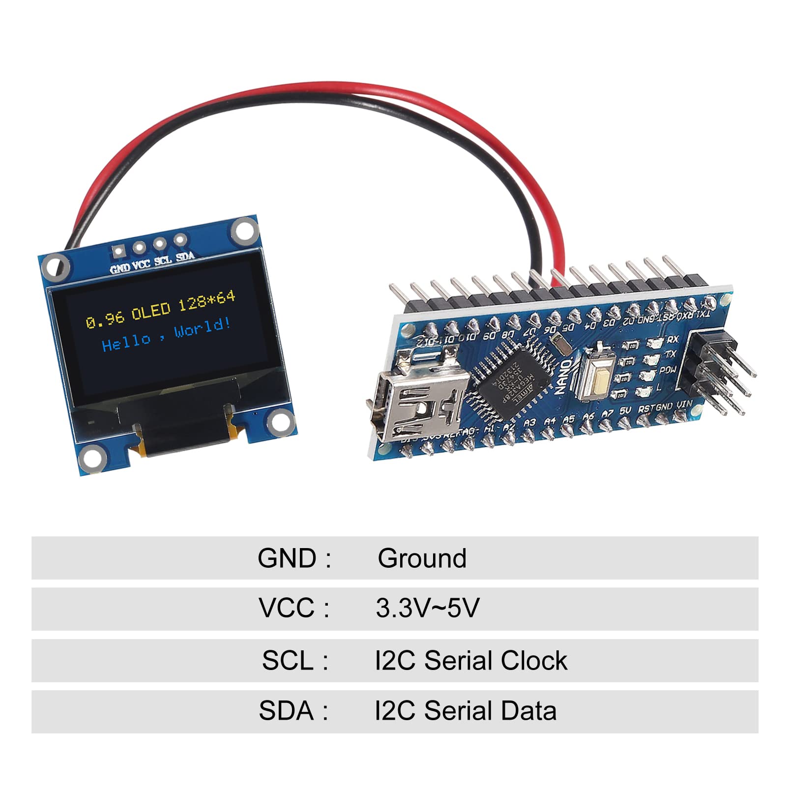 AITRIP 10 PCS 0.96 inch 12864 128X64 OLED LCD Display Board Module I2C IIC SSD1306 Driver 4 Pins Compatibile with Raspberry Pi (Blue and Yellow)