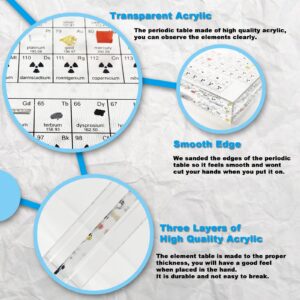 Periodic Table with Real Elements Inside, Acrylic Periodic Table with Flannel Bag, 3D Periodic Table of Elements, Chemistry Gifts for Kids Adults Teacher