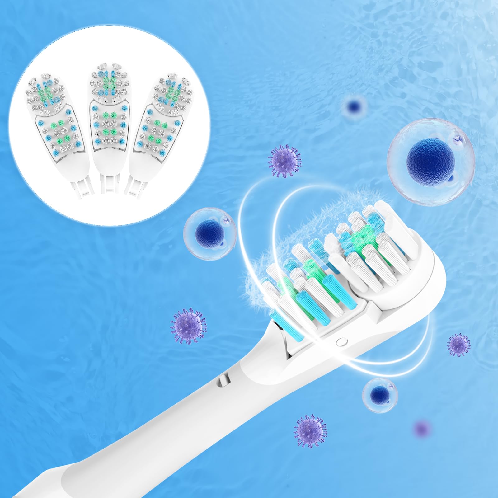 12 Pcs Electric Toothbrush Dual Clean Replacements Attachments Brush Heads Sensitive Refill Accessories fit for Oral B 4732 3733 4734