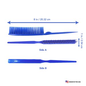 Allegro Combs 60 Parting Three Row Combs Salon Hairstylist Hairdresser Detangle Combs For Natural Hair And Wigs For Curly Hair Made In The Usa 2 Pcs. (Royal Blue)